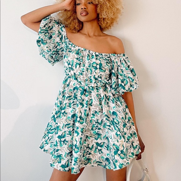 HALTON MINI DRESS GREEN FLORAL - Picture 2 of 6